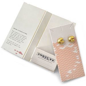 Mini Fortune Cookie Studs - Gold
